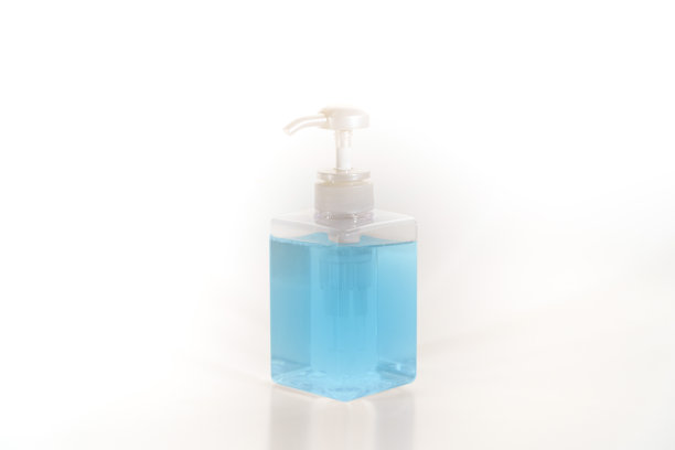 酒精基洗手液瓶白色背景图片下载