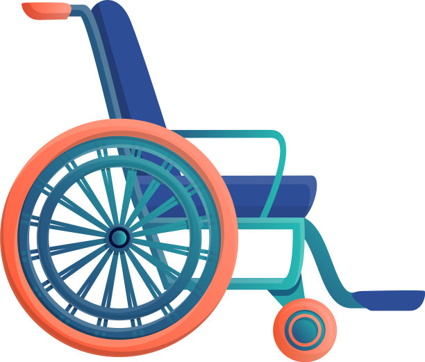 运动轮椅图标卡通风格图片下载