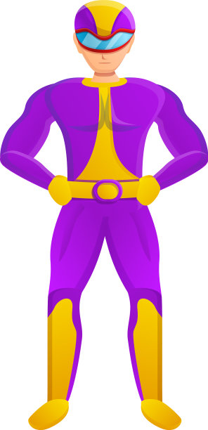 卡通风格的超级英雄图标图片下载