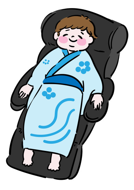 一个在按摩椅上放松的男人图片下载