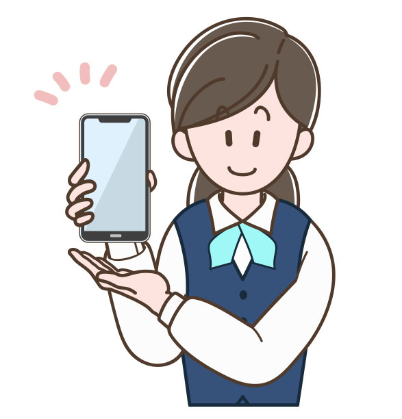 一个穿着制服拿着智能手机的女人图片下载