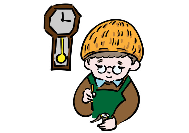 手表店_店主戴着眼镜修理手表图片下载