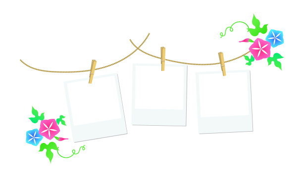 矢量插图的夏季盲，宝丽来框架图片下载