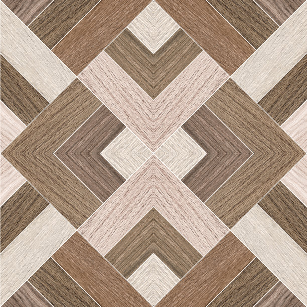 几何图案木地板和墙面马赛克装饰瓷砖素材图片