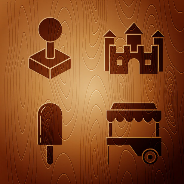 设置快速街头食品车与遮阳篷操纵杆图片下载