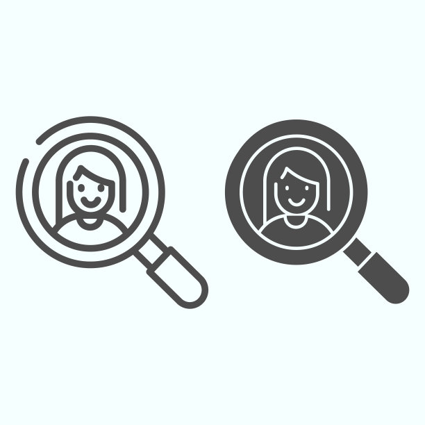 搜索人线和固体图标人搜索图片下载