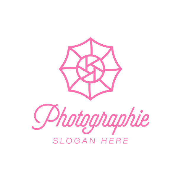 伞和镜头摄影工作室的标志创意图片下载