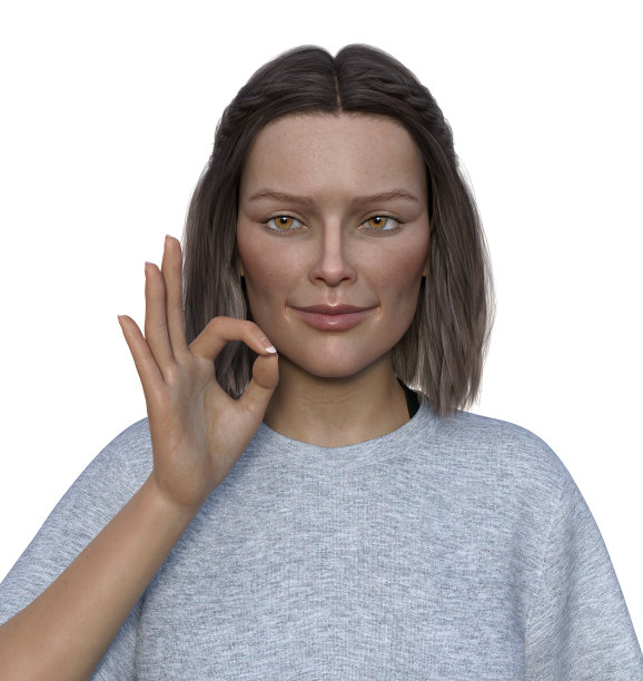 一个女人给出一个ok手势的插图图片下载