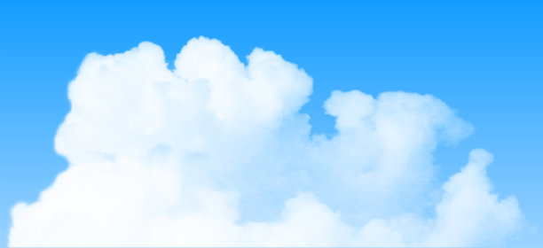真实孤立的云在蓝天的背景。向量模板。图片下载