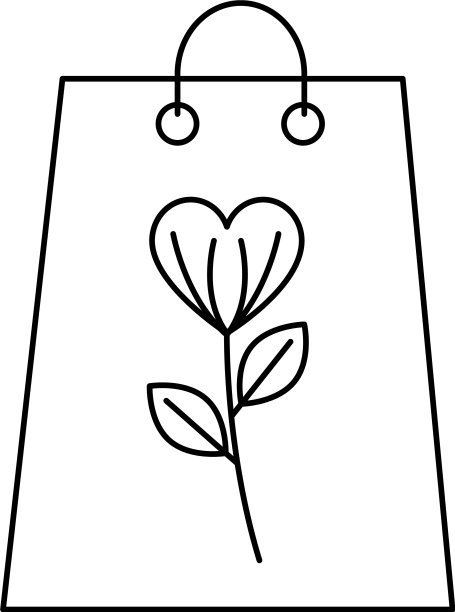 剪影购物袋与花图片下载