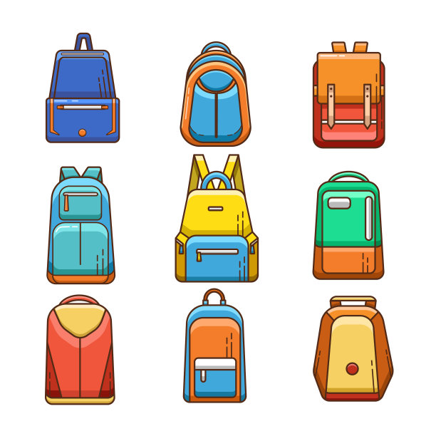 设置背包图标和元素平面设计图片下载