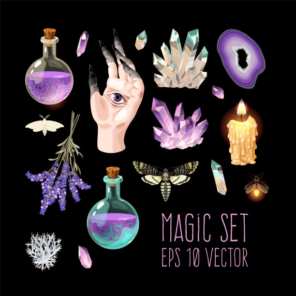 大套女巫工艺用品图片下载