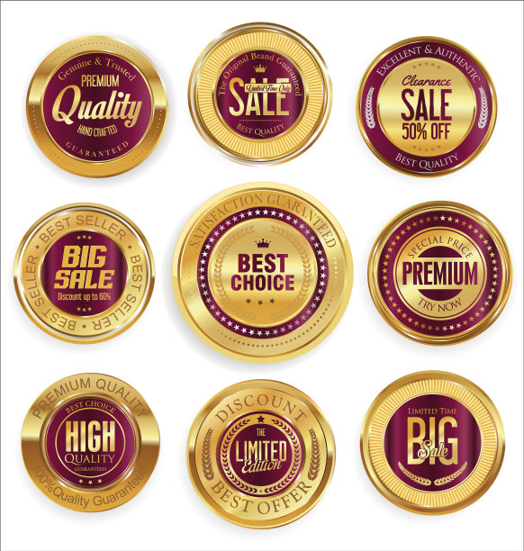 金色复古徽章收藏3图片下载