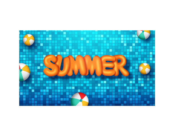 夏季横幅设计概念3d文字图片下载