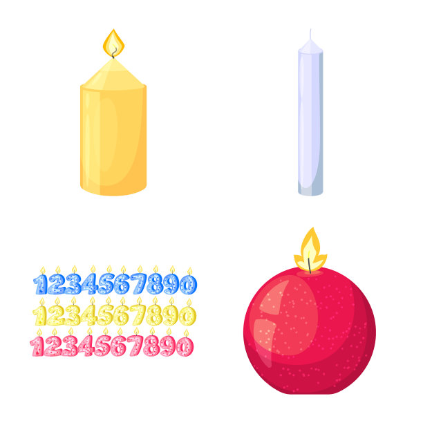 孤立物体光和蜡符号集图片下载