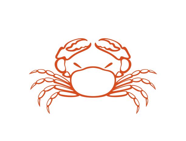 蟹的标志。孤立的螃蟹在白色背景图片下载