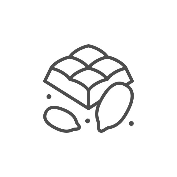 可可巧克力块线条轮廓图标图片下载