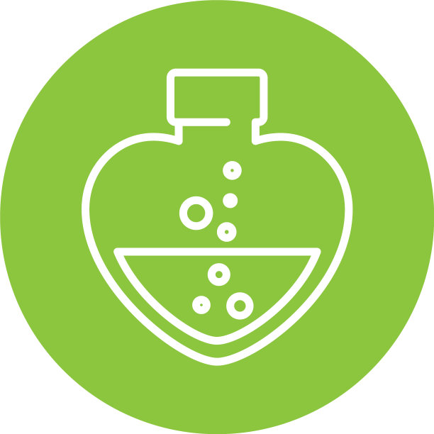 剪影瓶与心形状的绿色图片下载