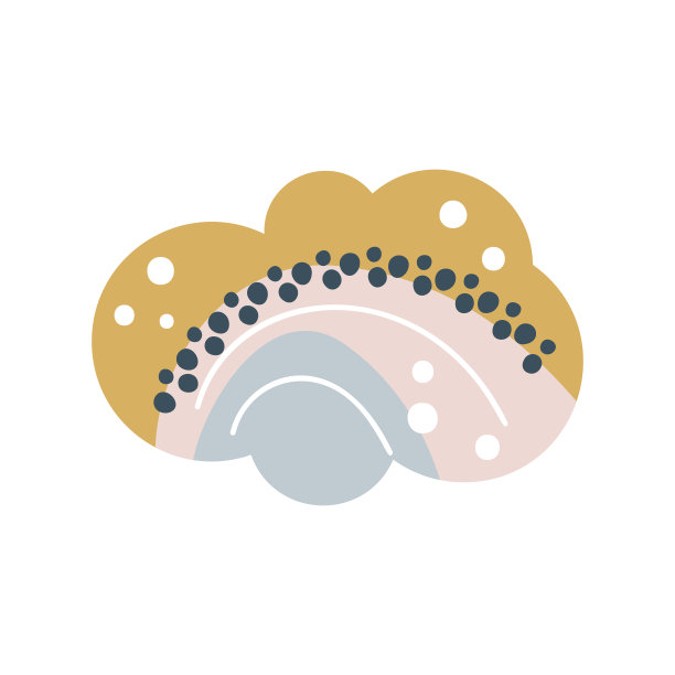 矢量云与彩虹卡通斯堪的纳维亚风格孤立在白色背景的孩子。可爱的手绘插画海报，印刷品，卡片，织物，儿童书籍，室内设计图片下载