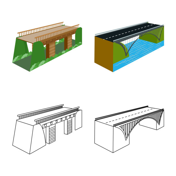 孤立的对象连接和设计标志集图片下载