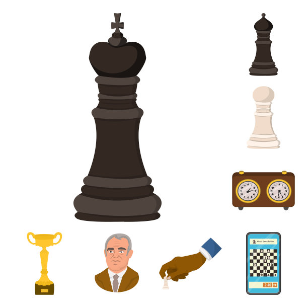 国际象棋和游戏标志设计套装图片下载