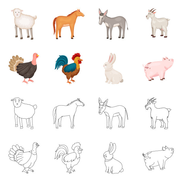 孤立的对象繁殖和厨房标志集图片下载