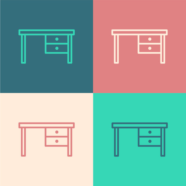 颜色线办公室桌上图标隔离颜色图片下载