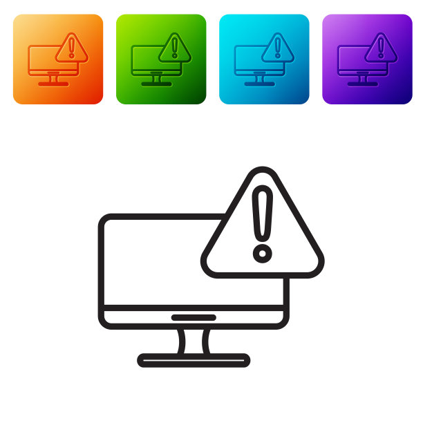 带感叹号的黑线电脑显示器图片下载