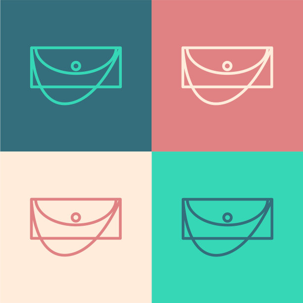 颜色线离合器包图标孤立的颜色图片下载