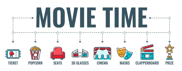 电影院和电影字体横幅图片下载