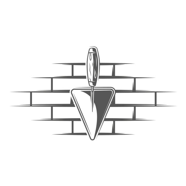 位于砖墙上的铲子图片下载