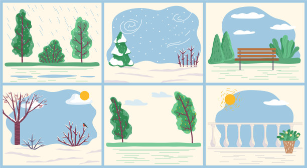 季节天气和气候条件收集图片下载