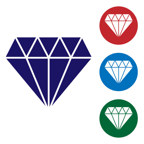 蓝色钻石图标孤立在白色背景图片下载