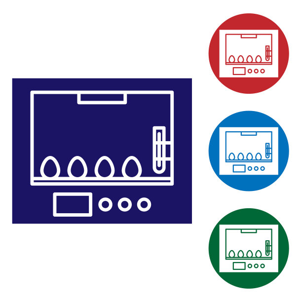 蓝色孵卵器图标孤立在白色上图片下载