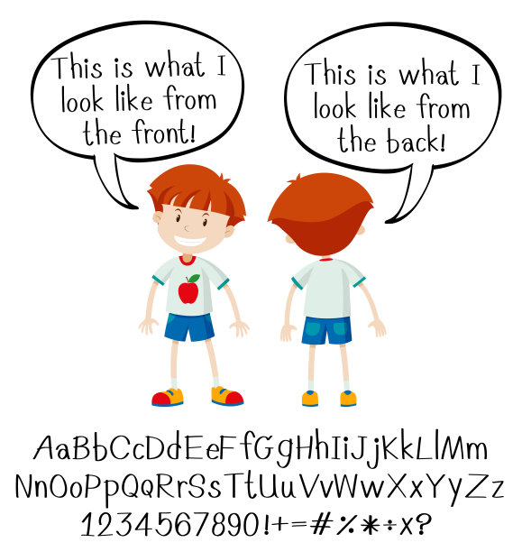 在白色背景上的人们在行动的英语短语图片下载