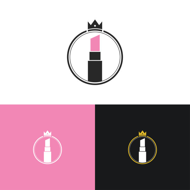 豪华口红图标和符号矢量插图图片下载