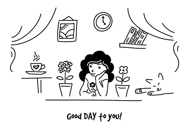 鼓舞人心的词卡。“祝你日安”祝福短信。图片下载