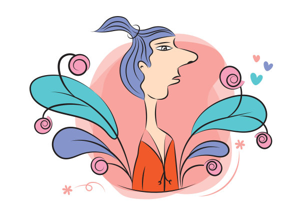 年轻人矢量插画，男人阿凡达，框架图标设计，抽象矢量横幅，设计元素，潮人时尚设计图片下载