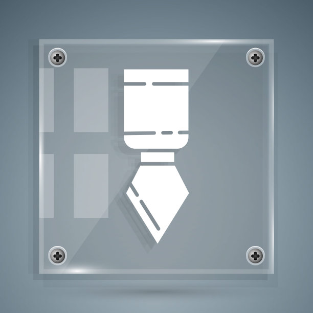 白色调色板刀图标孤立在灰色背景。方形玻璃面板。矢量图图片下载