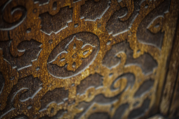 布拉格街道上历史悠久的大门的近景图片下载