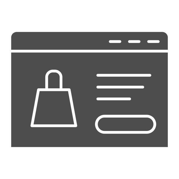 产品网站实体图标，在线商店和电子商务符号矢量图图片下载