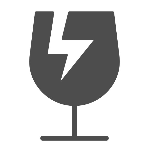 碎玻璃标志易碎货物固体标志，物流和交付标志，易碎或易碎材料包装矢量标志，白色背景，小心处理图标符号。向量。图片下载