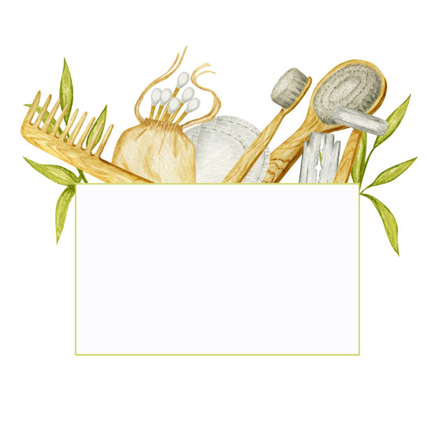 零浪费浴室配件框架。天然剑麻刷，木梳子，固体肥皂，洗发棒，安全剃须刀，玻璃容器中可重复使用的化妆棉。环保卫生的概念图片下载