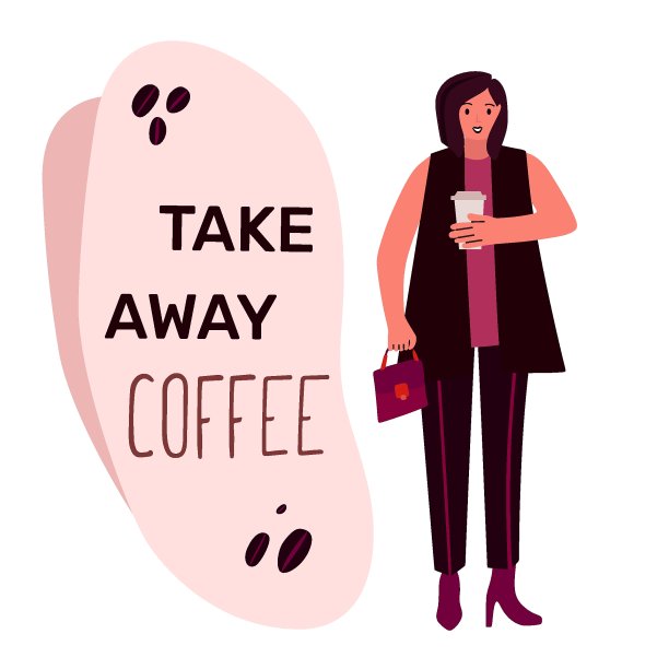 在街上喝早茶的女人。带走咖啡。忙碌的咖啡图片下载