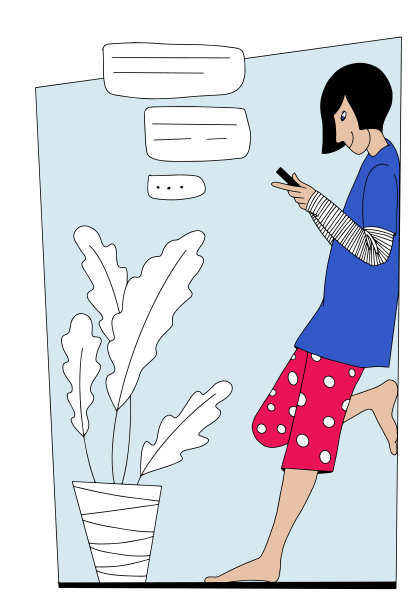 少女手里拿着手机聊天图片下载