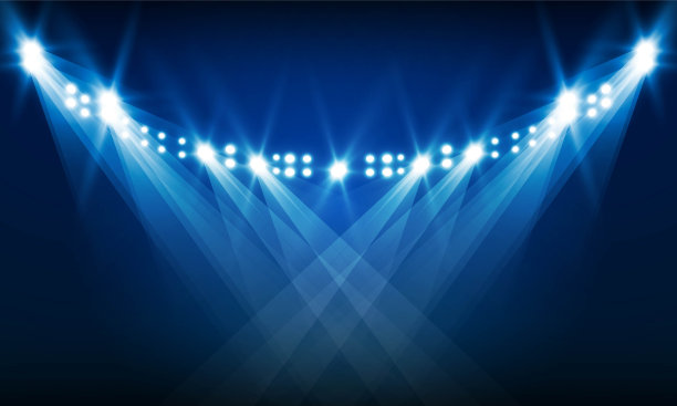 明亮的体育场馆竞技场灯光矢量设计图片下载