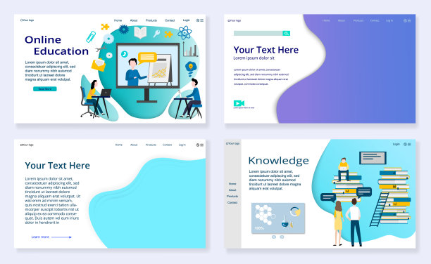 一套教育概念和空模板，网站模板图片下载
