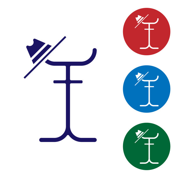 蓝色外套站图标孤立在白色背景图片下载