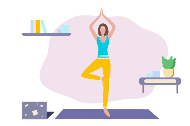 在线瑜伽和放松课程。图片下载