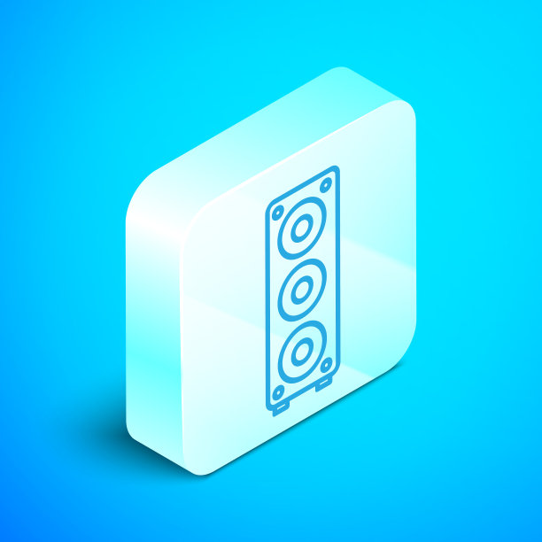 等距线立体声扬声器图标隔离开图片下载